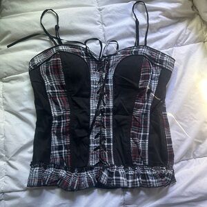 Vintage Plaid corset style top